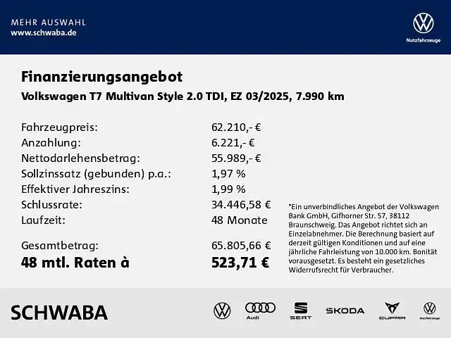 Gebraucht VW Multivan Style 150 PS (110 kW) 2025 Schwarz Van / Kleinbus