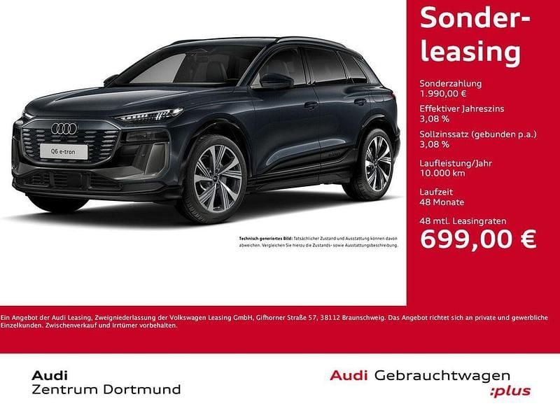 Manhattangrau metallic Gebraucht 2025 Audi Q6 e-tron Ambiente SUV | 68.866 € (Etwas zu teuer) - Bild 1/3