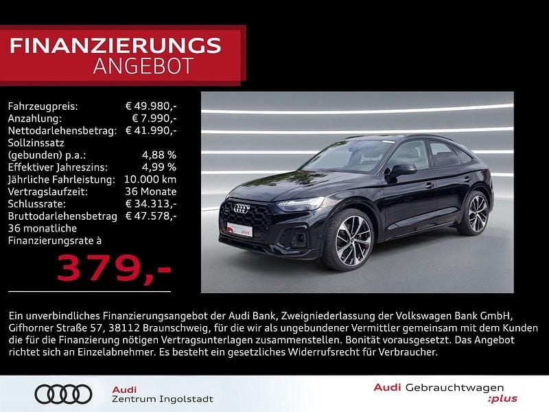 Mythosschwarz metallic Gebraucht 2022 Audi SQ5 Sportback Ambiente SUV | 48.980 € (Fairer Preis) - Bild 1/3