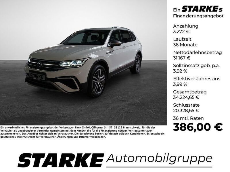 Pure white Gebraucht 2021 VW Tiguan Allspace Elegance SUV | 33.750 € (Fairer Preis) - Bild 1/4