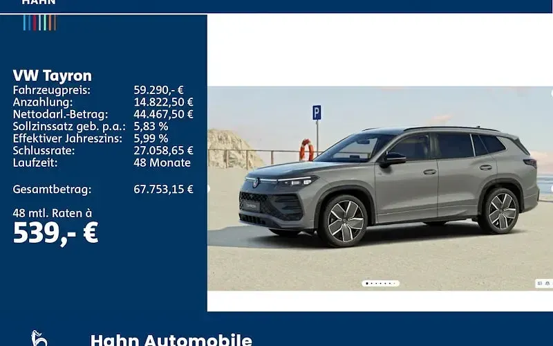 Neu VW Tayron R-line 204 PS (150 kW) 2026 Grau SUV
