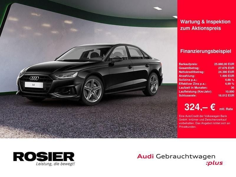 Schwarz / mythosschwarz Gebraucht 2022 Audi A4 Advanced Plus Limousine | 25.880 € (Superpreis) - Bild 1/4