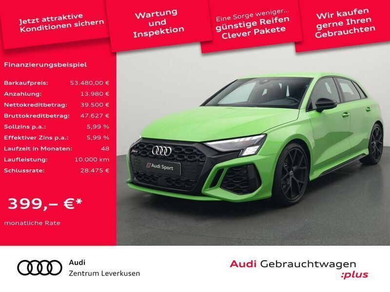 Kyalamigruen Gebraucht 2023 Audi RS3 Sportback Ambiente Kleinwagen | 53.480 € (Etwas zu teuer) - Bild 1/4