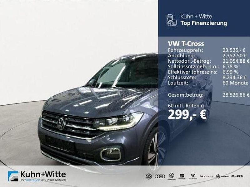 Grau Gebraucht 2021 VW T-Cross R-line SUV | 23.525 € (Etwas zu teuer) - Bild 1/4