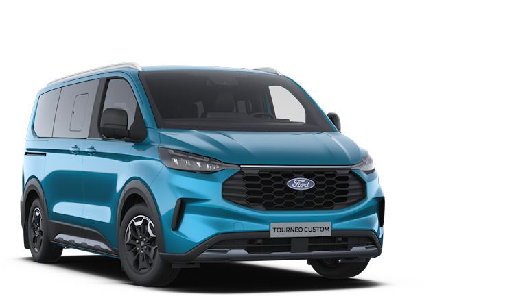 Digital aqua blue metallic Neu 2024 Ford Tourneo Custom Active | 66.431 € (Teuer) - Bild 1/1