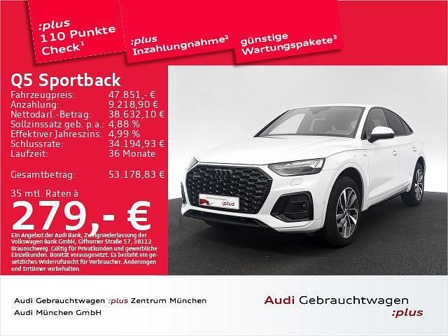 Weiß Gebraucht 2023 Audi Q5 Sportback S-Line SUV | 47.851 € (Teuer) - Bild 1/2