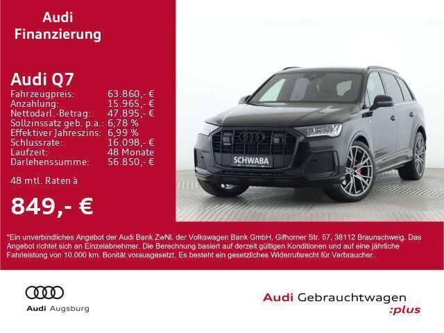 2t orcaschwarz metallic Gebraucht 2021 Audi Q7 S-Line SUV | 66.890 € (Teuer) - Bild 1/4