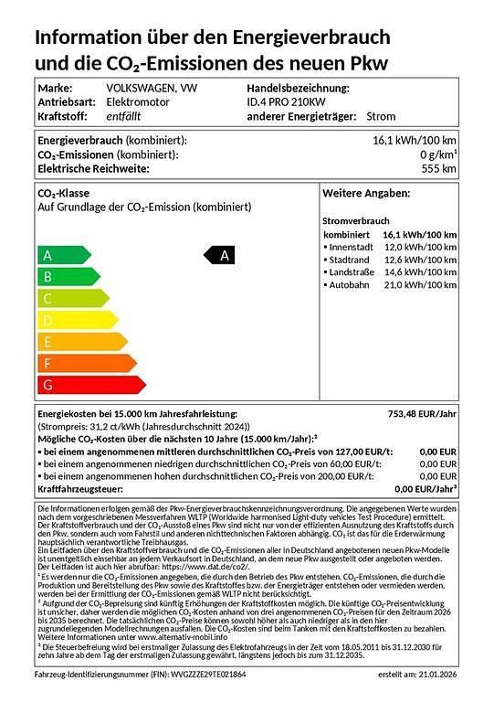 Neu VW ID.4 Pro 210 kW (286 PS) 2026 Schwarz SUV