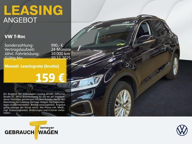 Schwarz Gebraucht 2024 VW T-Roc Life SUV | 21.570 € (Guter Preis) - Bild 1/3
