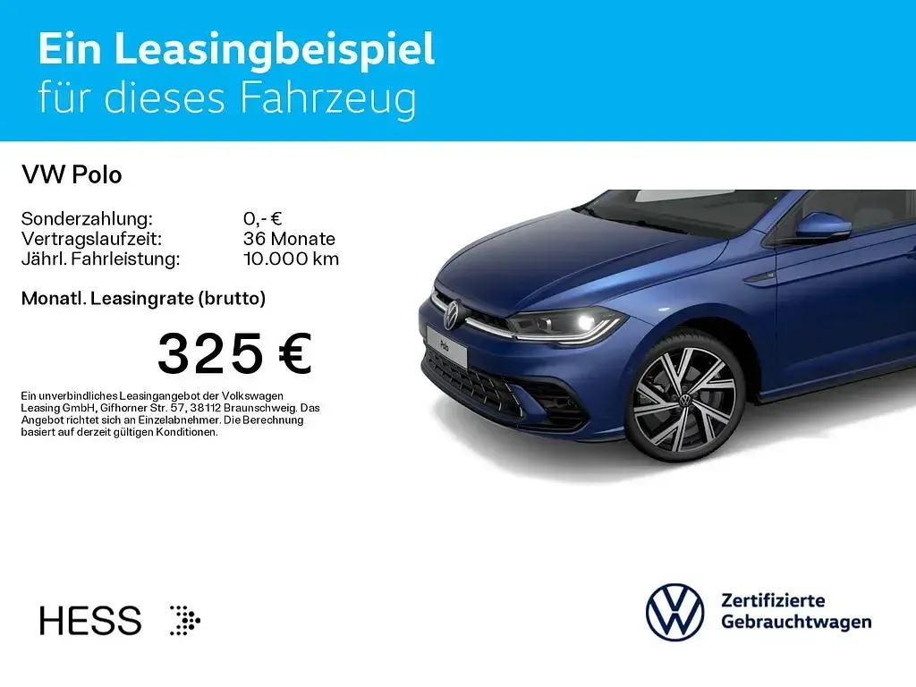 Gebraucht VW Polo R-line 110 PS (80 kW) 2022 Reef blue metallic Kleinwagen