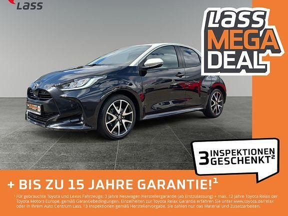 Mysticschwarz mica / dach weiss Gebraucht 2021 Toyota Yaris Style Kleinwagen | 17.980 € (Fairer Preis) - Bild 1/4