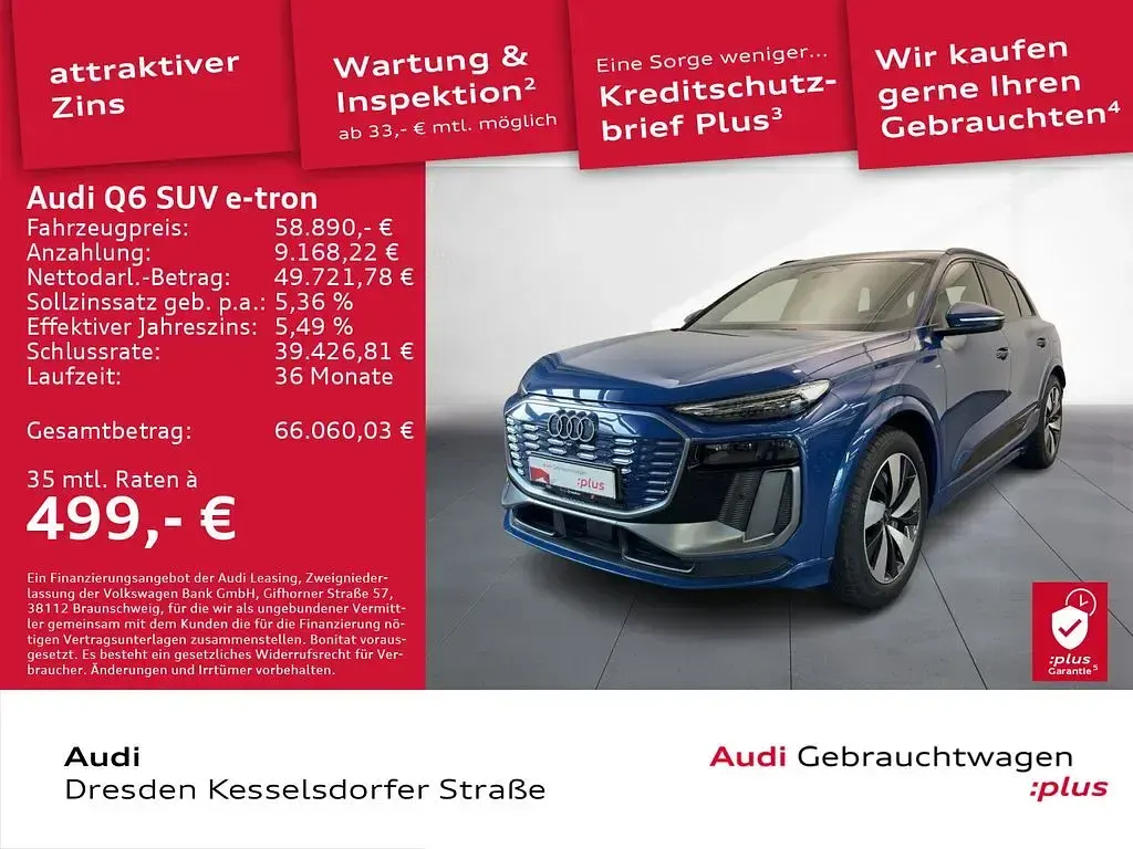 Gebraucht Audi Q6 e-tron Ambiente 284 kW (387 PS) 2024 Ascariblau metallic SUV