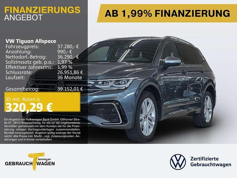 Grau Gebraucht 2023 VW Tiguan Allspace R-line SUV | 37.280 € (Guter Preis) - Bild 1/4