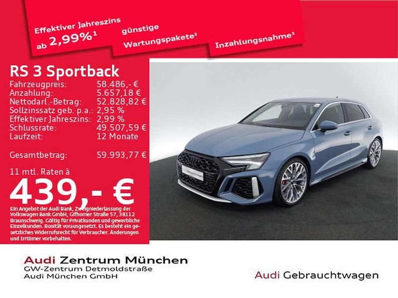 Kemoragrau metallic Gebraucht 2024 Audi RS3 Limousine | 58.486 € (Superpreis) - Bild 1/2