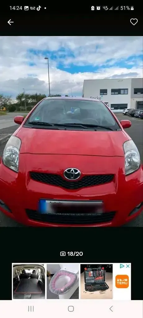 Gebraucht Toyota Yaris 2012 Rot Kleinwagen