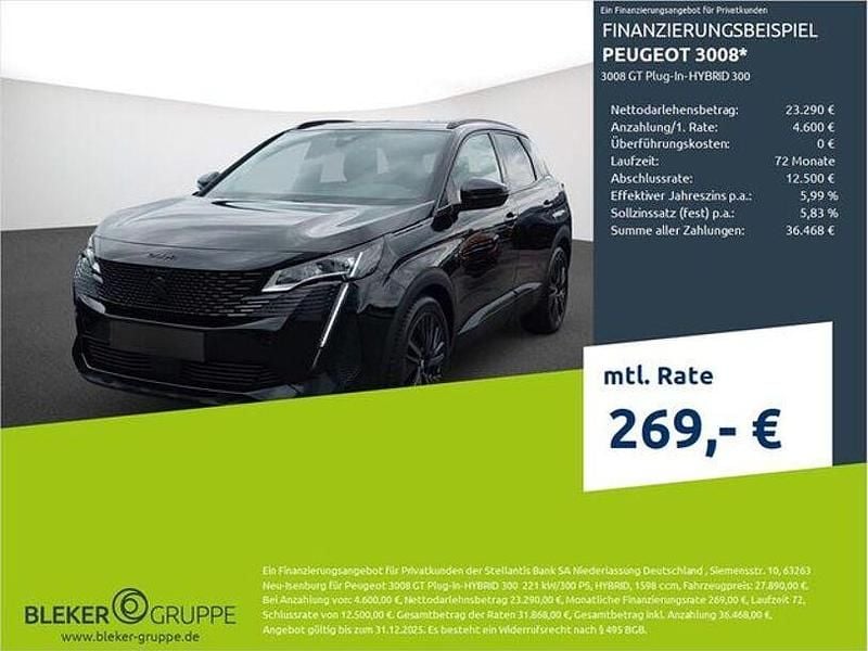 Schwarz perlanera (metallic) Gebraucht 2022 Peugeot 3008 GT SUV | 26.680 € (Fairer Preis) - Bild 1/3