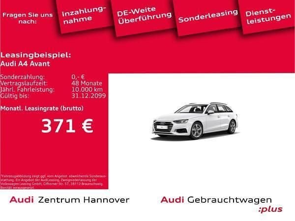 Weiß (t9 ibisweiß) Gebraucht 2022 Audi A4 Advanced Plus Kombi | 24.551 € (Guter Preis) - Bild 1/4