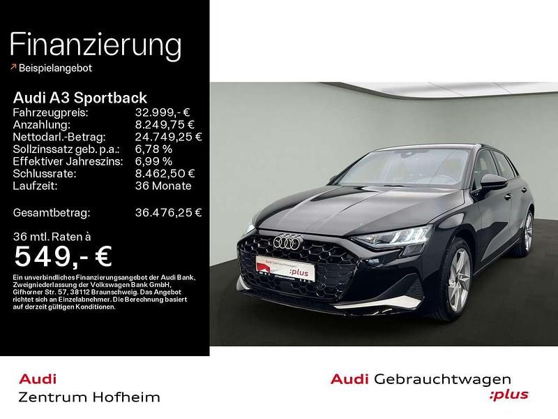 Mythosschwarz metallic Gebraucht 2024 Audi A3 Advanced Plus Limousine | 32.999 € (Fairer Preis) - Bild 1/4