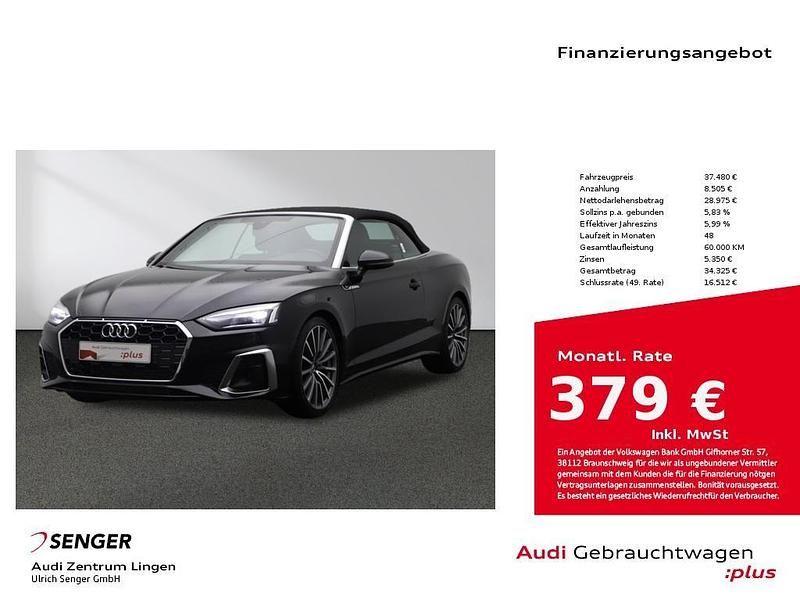 Mythosschwarz metallic Gebraucht 2021 Audi A5 Cabriolet Ambiente Cabrio | 37.480 € (Fairer Preis) - Bild 1/4