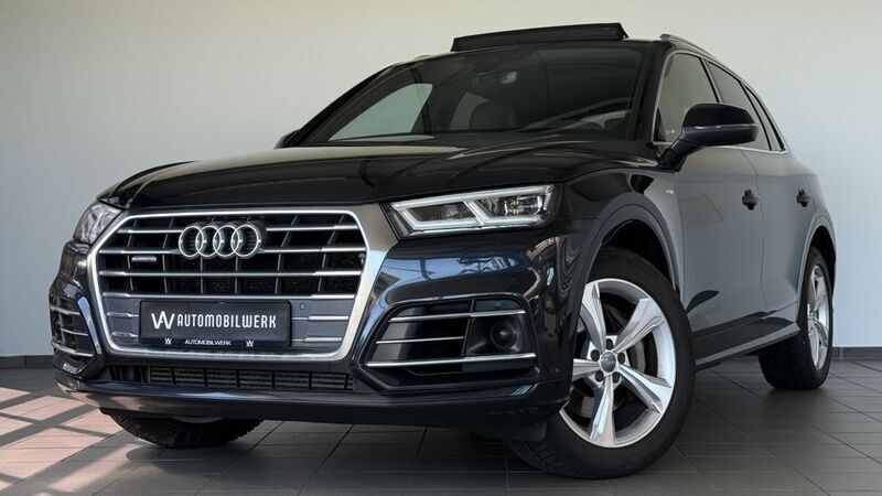 Blau mondscheinblau metallic Gebraucht 2018 Audi Q5 S-Line SUV | 34.990 € (Teuer) - Bild 1/4