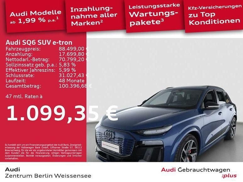 Ascariblau metallic Gebraucht 2025 Audi SQ6 e-tron Ambiente SUV | 88.499 € (Superpreis) - Bild 1/4