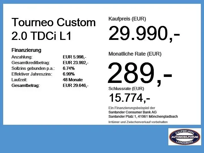 Gebraucht Ford Tourneo Custom 170 PS (125 kW) 2018 Schwarz Van