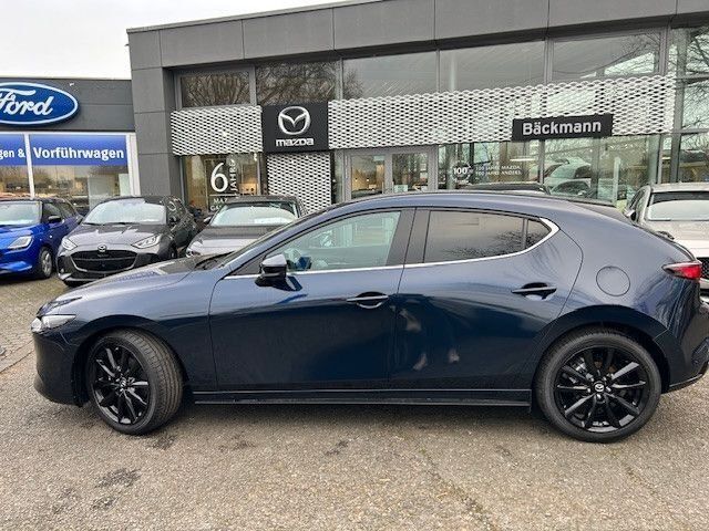 Gebraucht Mazda 3 Exclusive-Line 186 PS (136 kW) 2024 Blau (blau / deep crystal blue) Kleinwagen