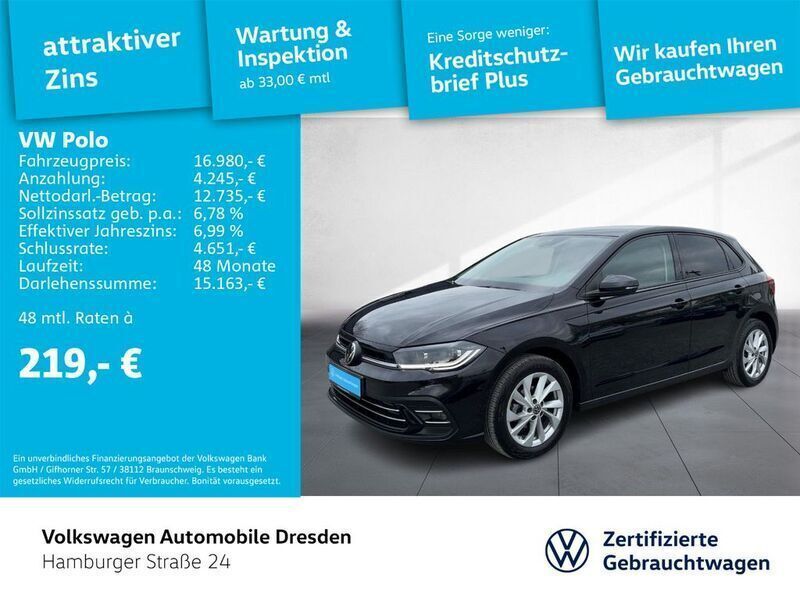 Schwarz Gebraucht 2022 VW Polo Style Limousine | 17.450 € (Fairer Preis) - Bild 1/3