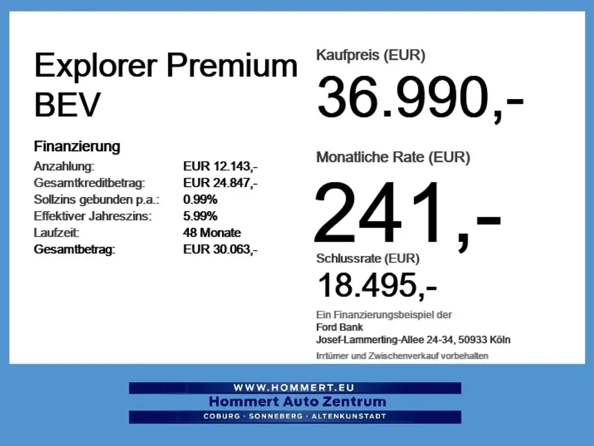 Neu Ford Explorer Premium 125 kW (170 PS) 2026 Arctic blue SUV
