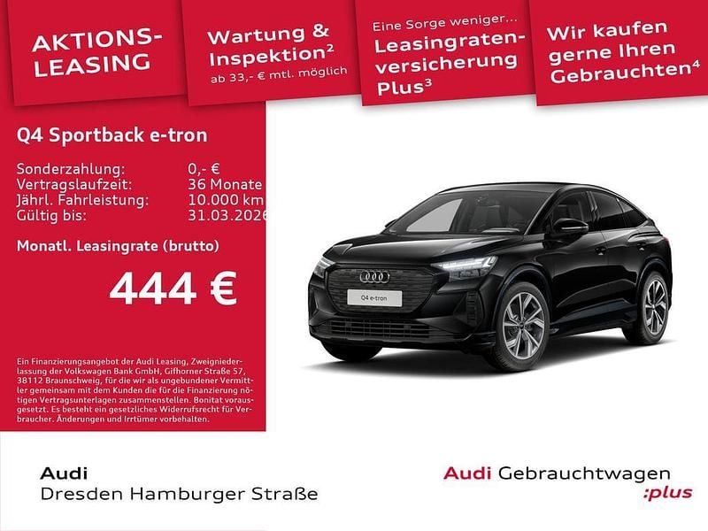 Schwarz Gebraucht 2025 Audi Q4 Sportback e-tron Sport SUV | 42.490 € (Teuer) - Bild 1/2