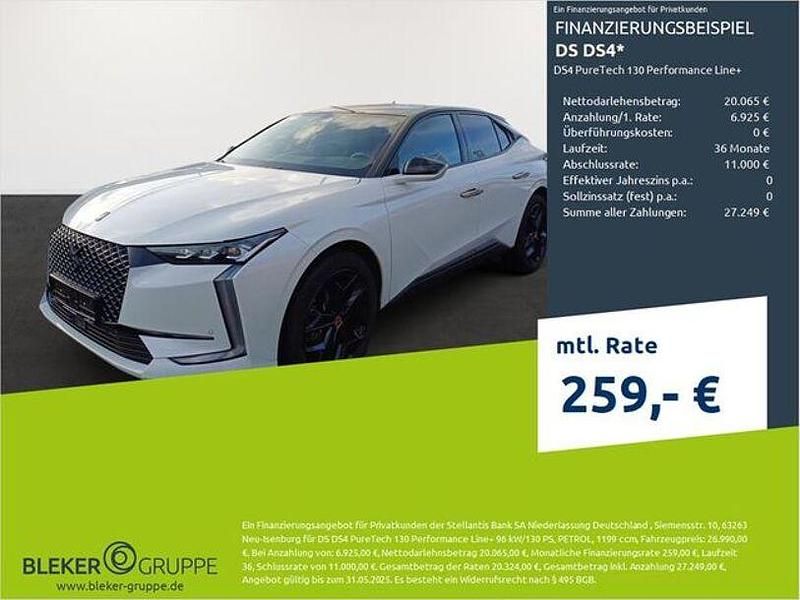 Perlmutt weiß Gebraucht 2023 DS Automobiles DS4 Performance Line Plus Limousine | 25.680 € (Fairer Preis) - Bild 1/3