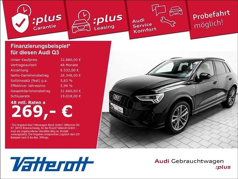 Mythosschwarz Gebraucht 2022 Audi Q3 S-Line SUV | 32.880 € (Superpreis) - Bild 1/4