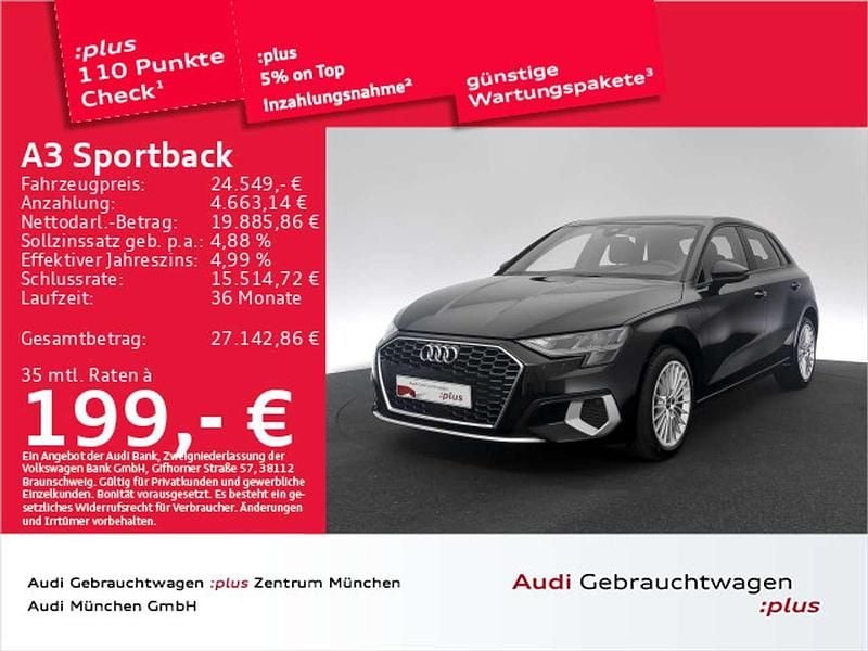 Gebraucht Audi A3 Advanced Plus 204 PS (150 kW) 2022 Schwarz Limousine