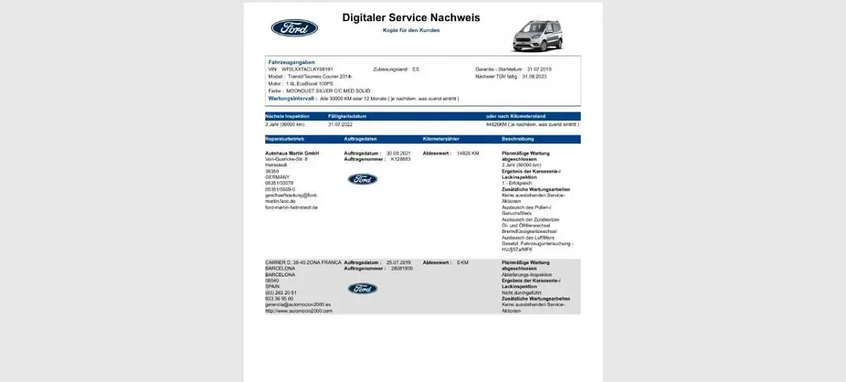 Gebraucht Ford Tourneo Courier Titanium 101 PS (74 kW) 2019 Silber Van / Kleinbus
