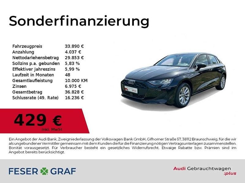 Brillantschwarz Gebraucht 2024 Audi A3 Ambiente Limousine | 33.890 € (Etwas zu teuer) - Bild 1/4