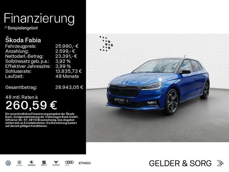 Raceblau metallic Gebraucht 2024 Skoda Fabia Monte Carlo Limousine | 25.990 € (Fairer Preis) - Bild 1/4