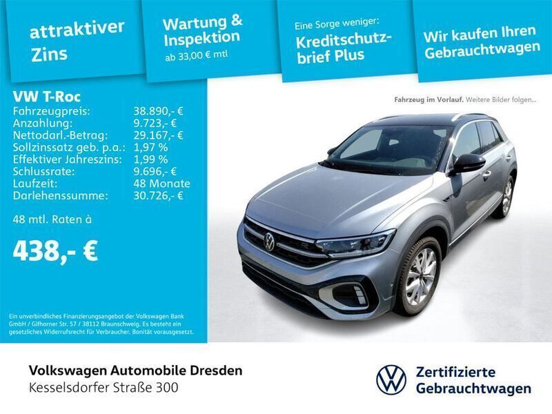 Silber Gebraucht 2024 VW T-Roc R-line SUV | 38.890 € (Teuer) - Bild 1/3