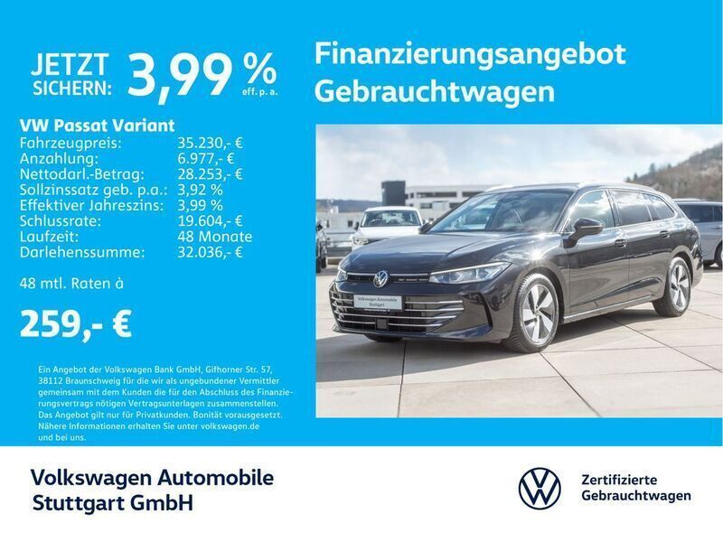 Gebraucht VW Passat Elegance 150 PS (110 kW) 2024 Grenadillschwarz metallic Kombi