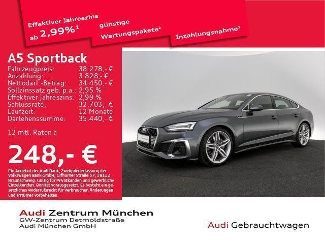 Daytonagrau perleffekt Gebraucht 2023 Audi A5 Sportback S-Line Limousine | 42.983 € (Etwas zu teuer) - Bild 1/2