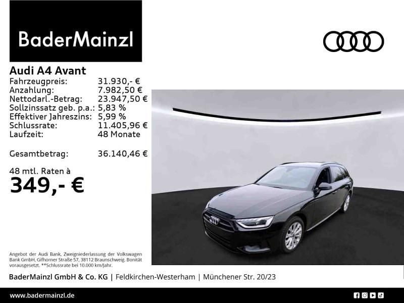 Schwarz Gebraucht 2021 Audi A4 Ambiente Kombi | 31.930 € (Fairer Preis) - Bild 1/3