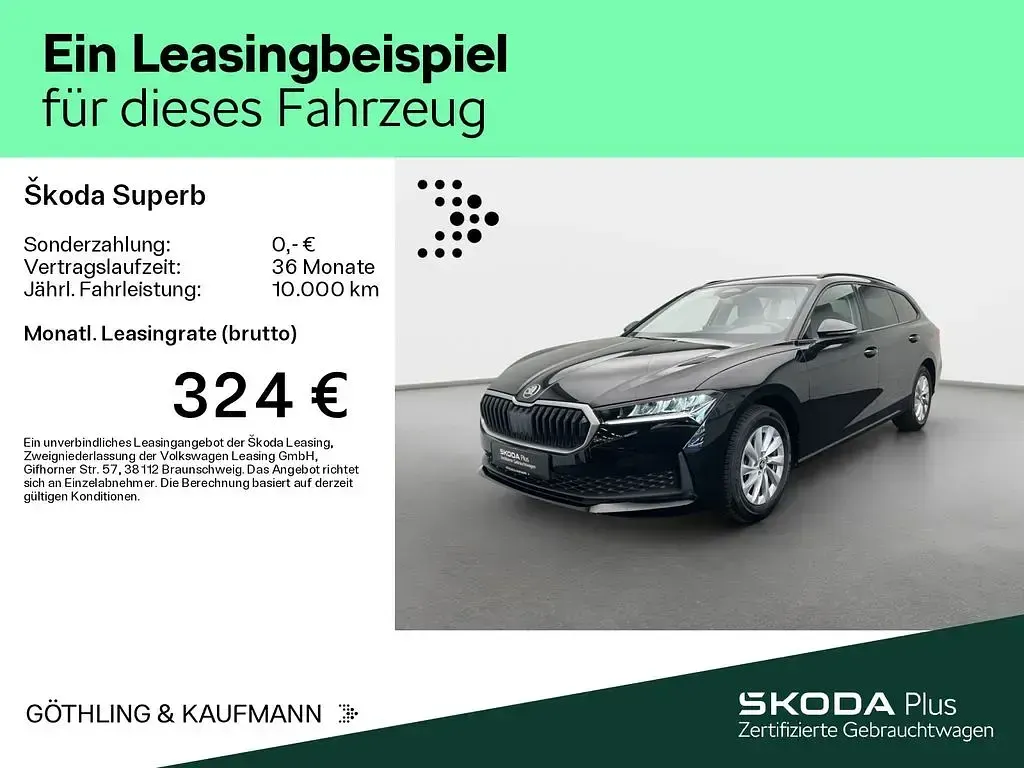 Gebraucht Skoda Superb Essence 150 PS (110 kW) 2025 Ebony schwarz metallic Kombi