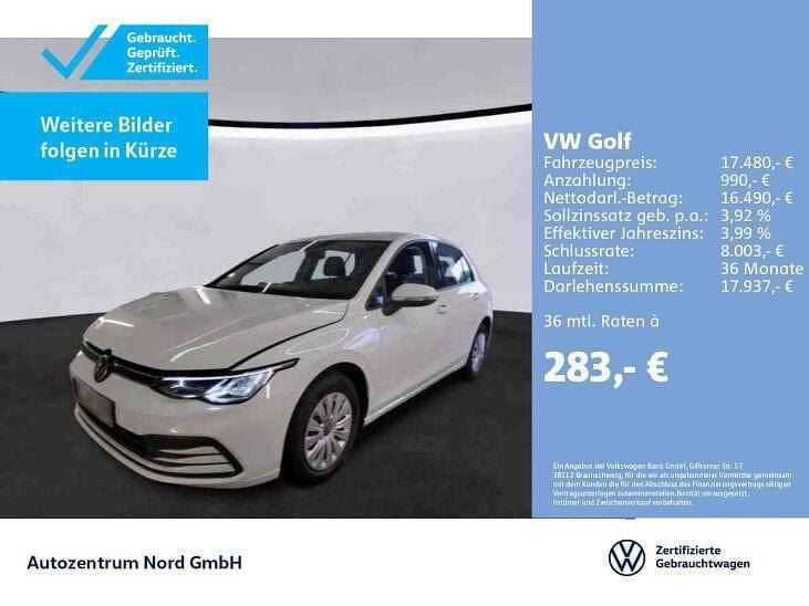 Weiß Gebraucht 2021 VW Golf VIII Basis Limousine | 17.480 € (Guter Preis) - Bild 1/4
