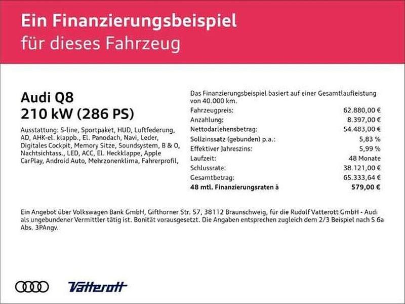 Gebraucht Audi Q8 Competition 286 PS (210 kW) 2023 Gletscherweiß metallic SUV