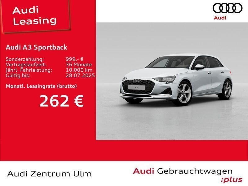 Weiß Gebraucht 2024 Audi A3 Sportback Advanced Plus Limousine | 34.290 € (Fairer Preis) - Bild 1/4
