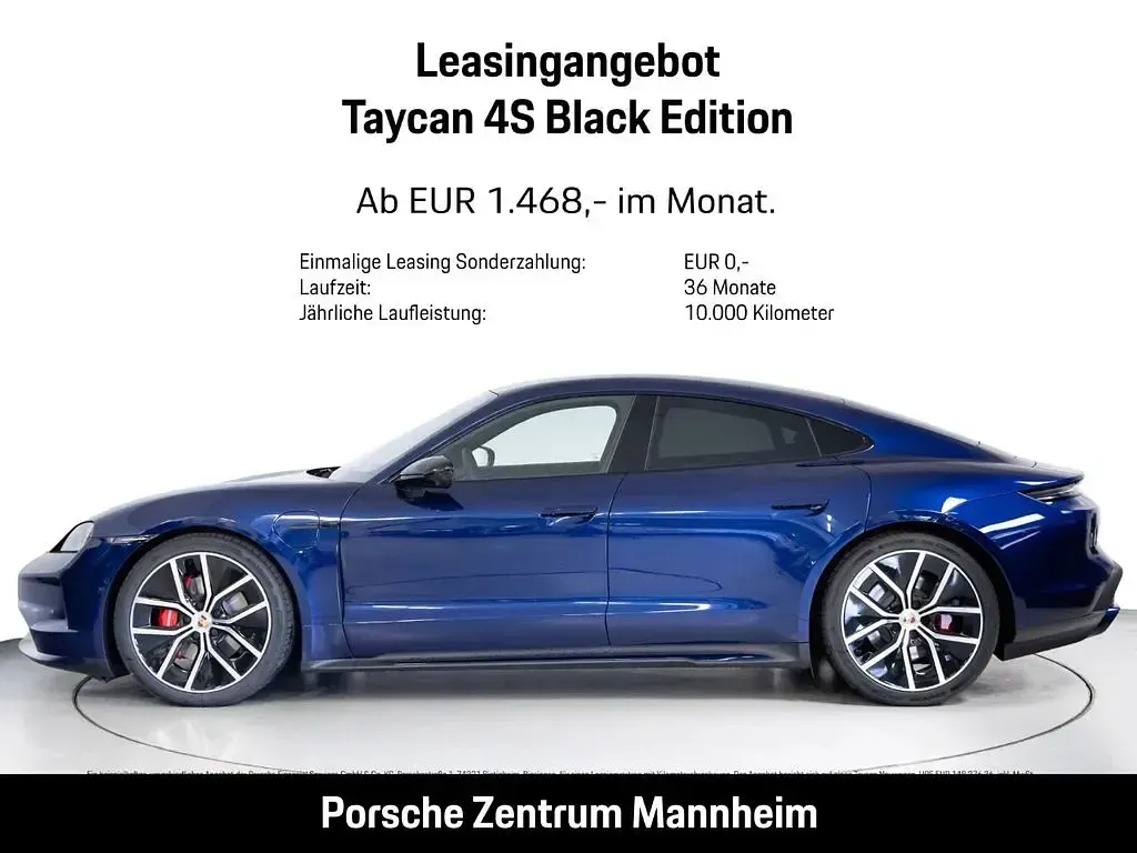 Neu Porsche Taycan 4S Black Edition 439 kW (598 PS) 2026 Blau Limousine