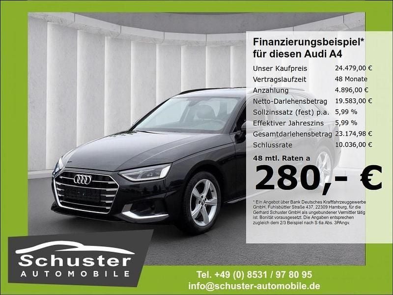 Mythosschwarz metallic Gebraucht 2021 Audi A4 Advanced Plus Kombi | 24.479 € (Fairer Preis) - Bild 1/4