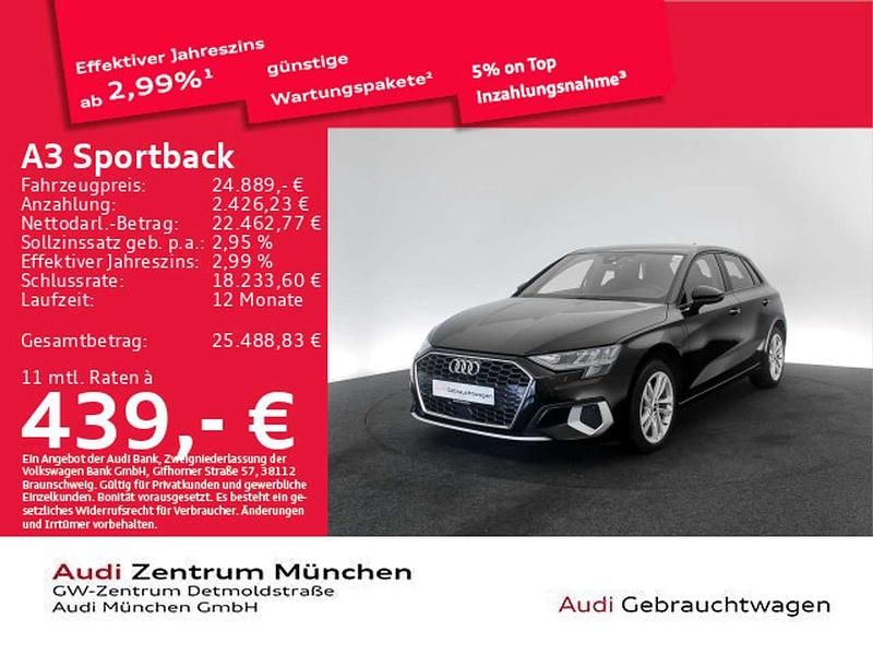 Schwarz Gebraucht 2022 Audi A3 Advanced Limousine | 24.889 € (Fairer Preis) - Bild 1/1