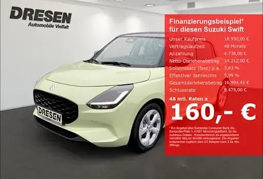 Neu Suzuki Swift Comfort 81 PS (59 kW) 2026 Gelb Kleinwagen