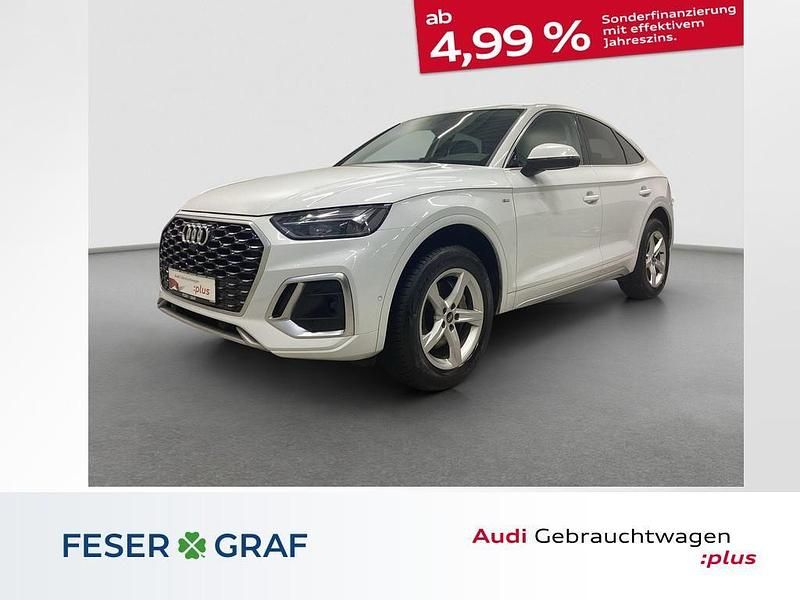 Gletscherweiß metallic Gebraucht 2022 Audi Q5 Sportback S-Line SUV | 36.980 € (Etwas zu teuer) - Bild 1/4