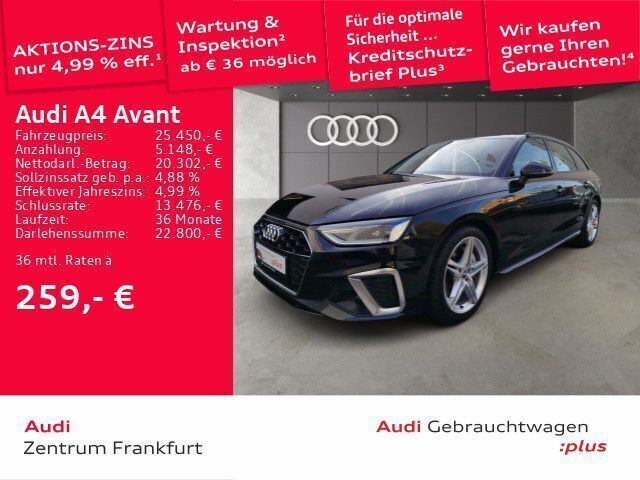 Schwarz Gebraucht 2022 Audi A4 S-Line Kombi | 27.850 € (Guter Preis) - Bild 1/2